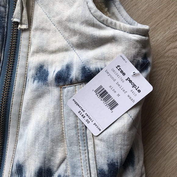 Avant-Garde Free People Vest Medium Asymmetric Sheerling-Lined Statement - Picture 7 of 13